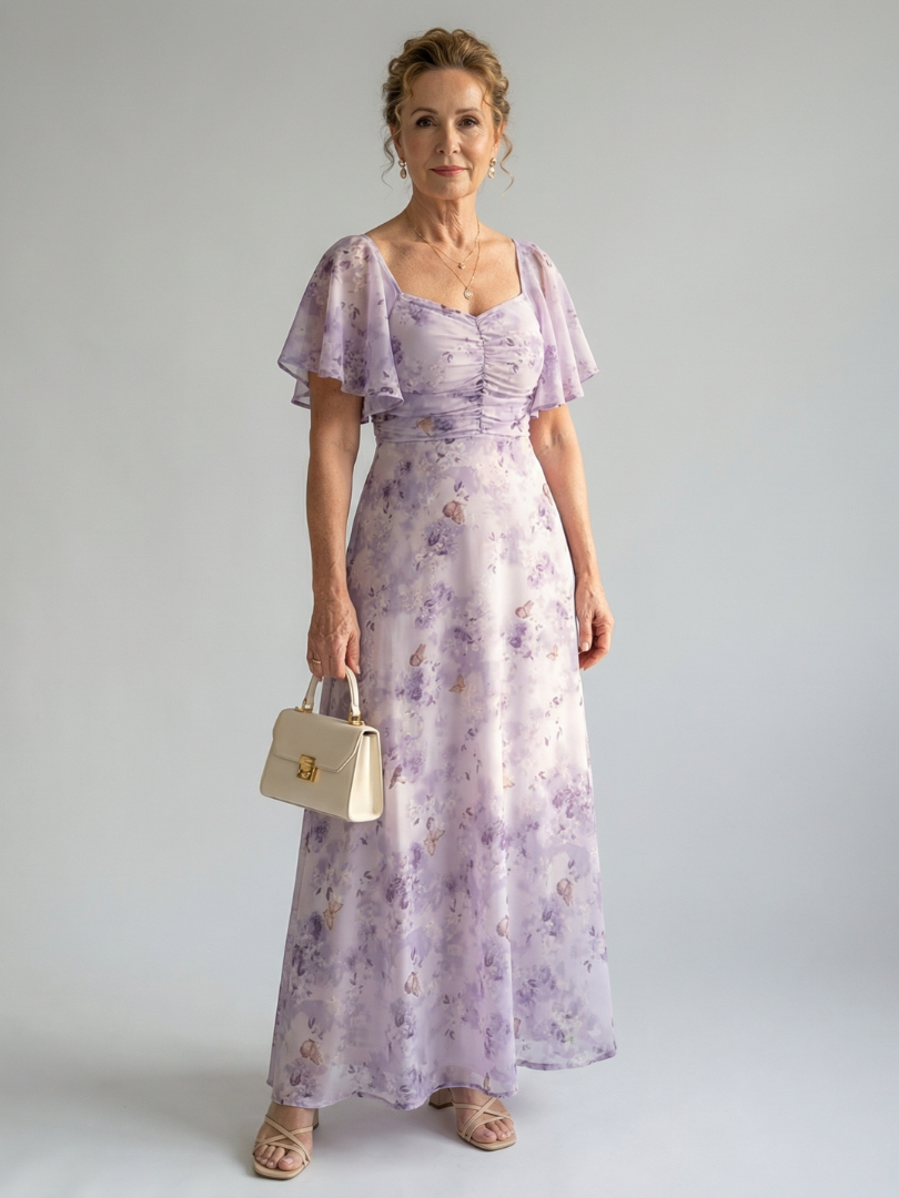 Vaelis | Sukienka midi z falującymi rękawami