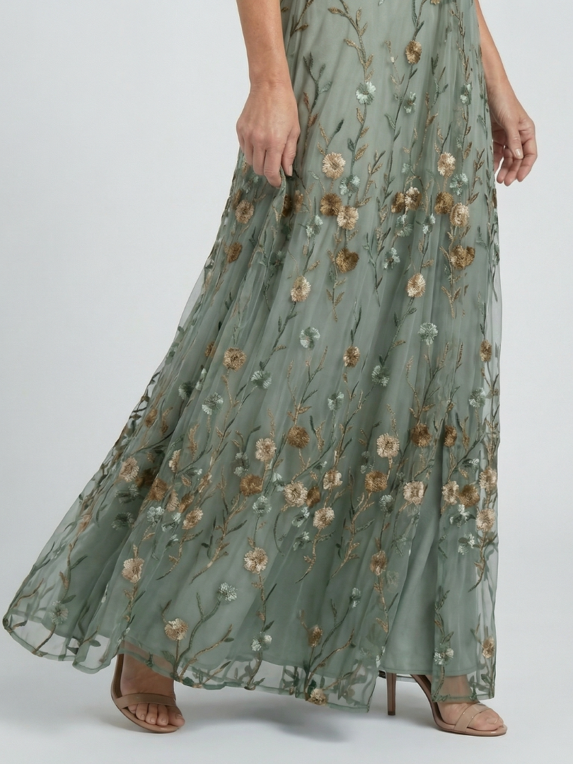 Selora | Sukienka maxi halterowa z kwiatowym wzorem Bloom