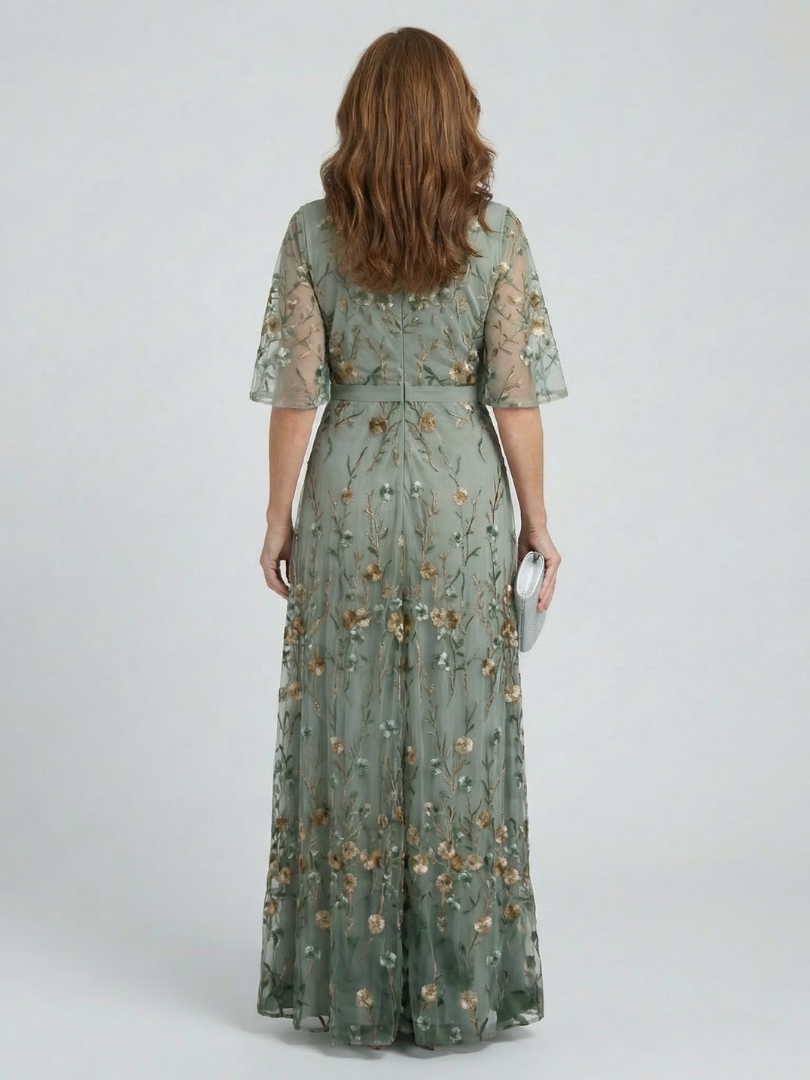 Selora | Sukienka maxi halterowa z kwiatowym wzorem Bloom