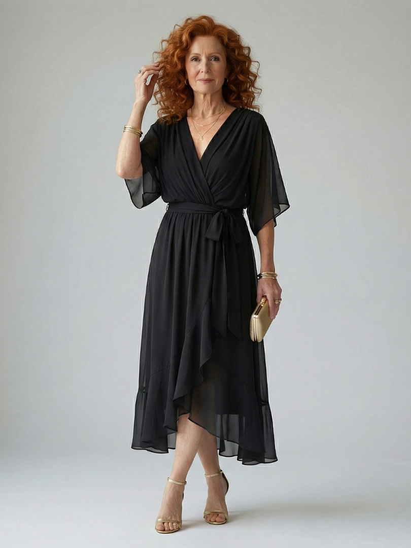 Elric | Lekka drapowana sukienka midi