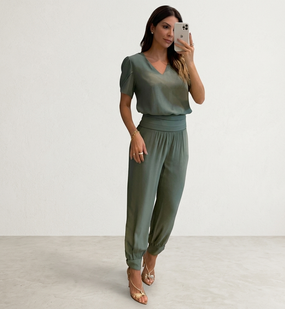 Alexandra | Zestaw bluzka - spodnie