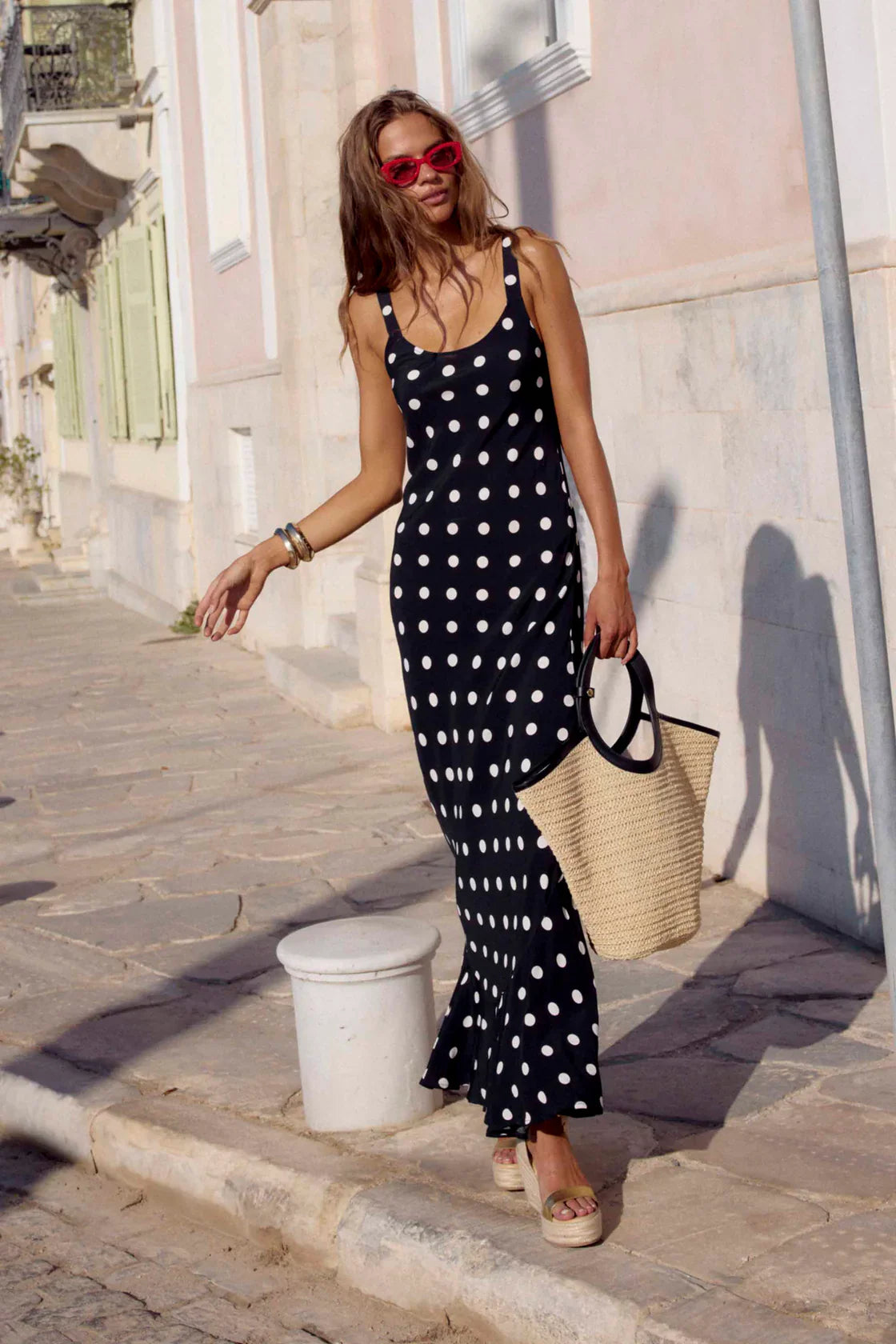 Noir Dot Maxi Sukienka