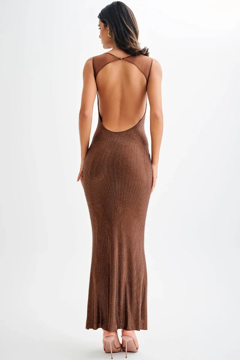 Sukienka maxi Jasmyn z siateczkowym tyłem