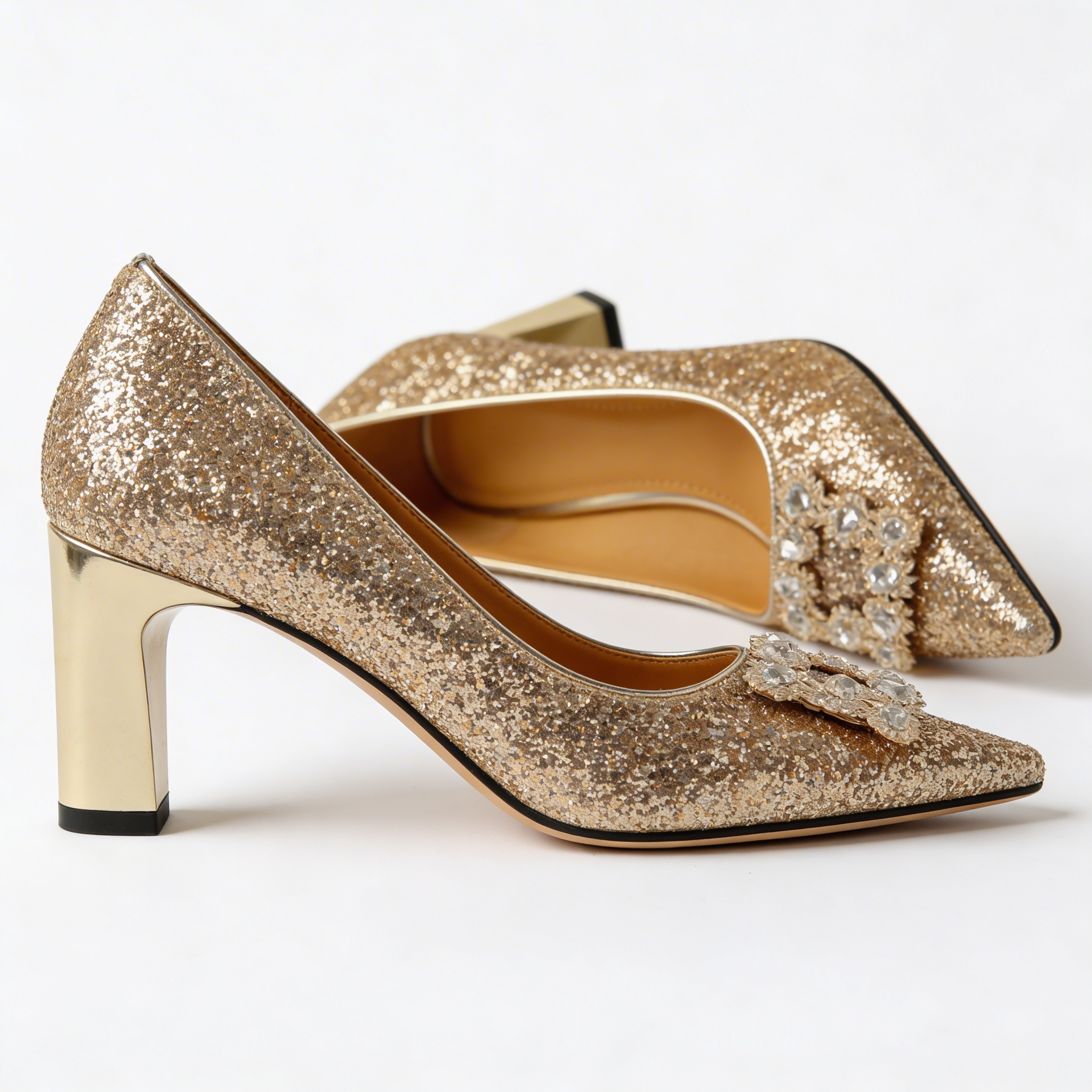 Magdalena | Ortopedyczne czółenka z brokatem