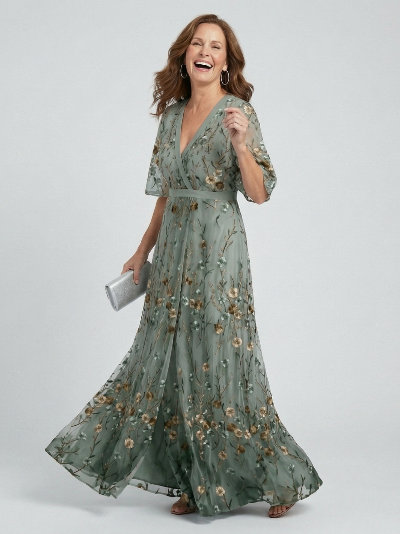 Selora | Sukienka maxi halterowa z kwiatowym wzorem Bloom