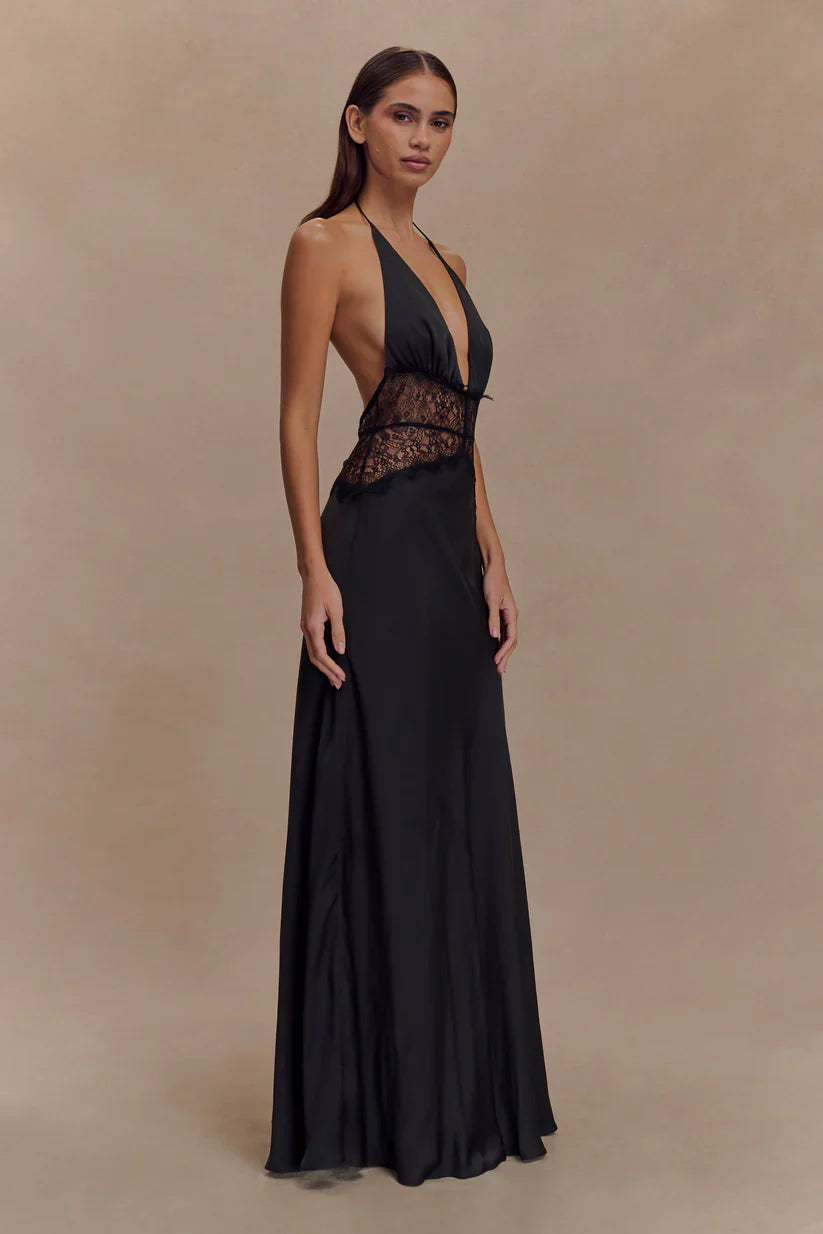 Sukienka maxi Elara Satin Lace
