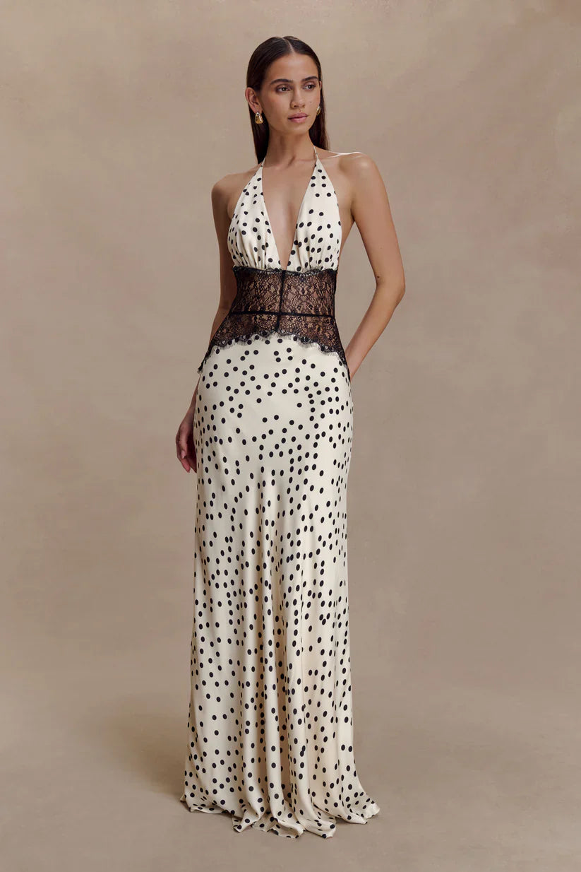 Sukienka maxi Elara Satin Lace