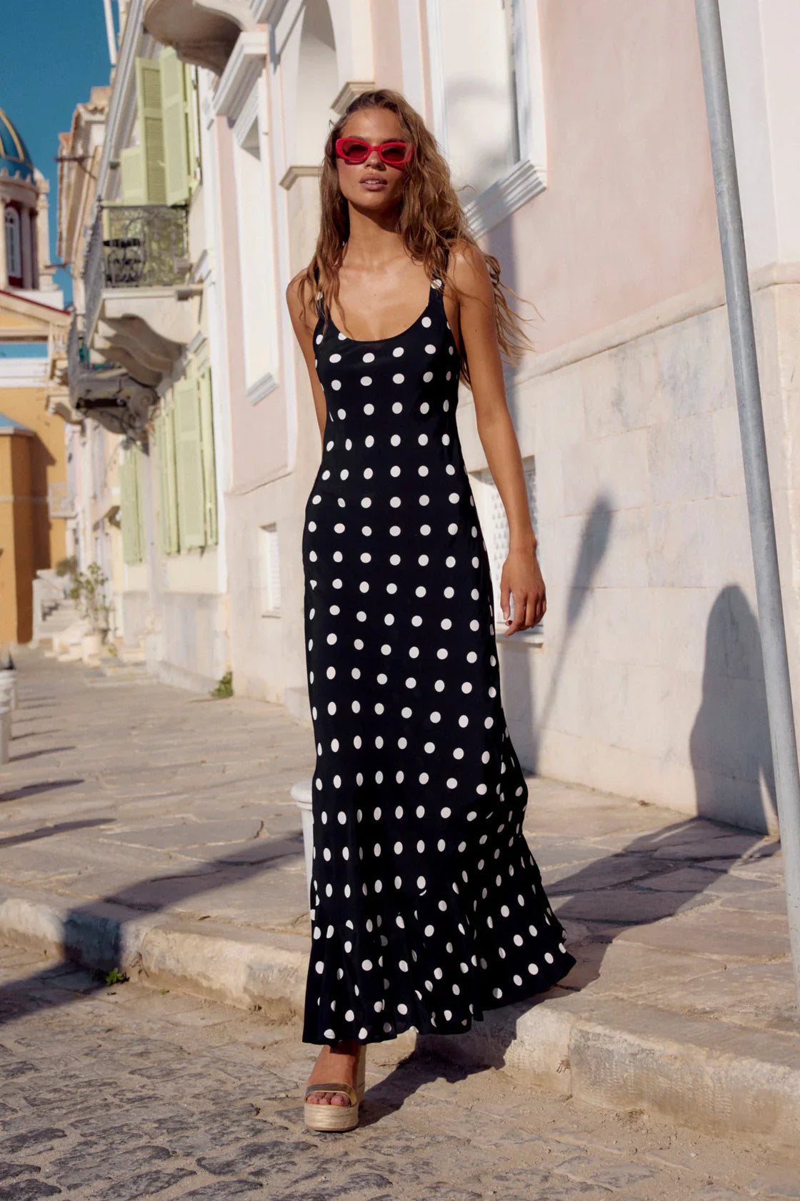 Noir Dot Maxi Sukienka
