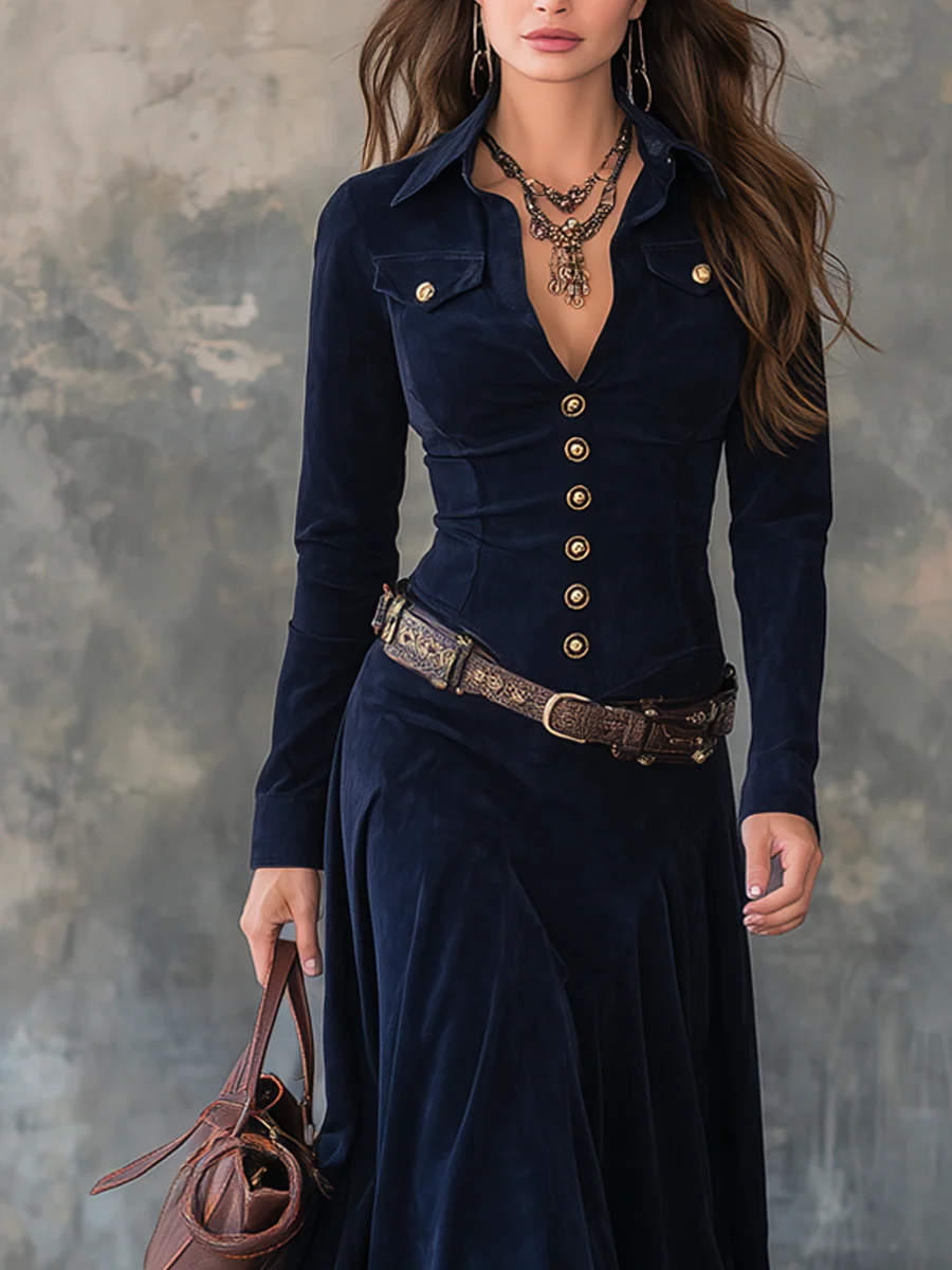 Iwona | Zamszowa sukienka