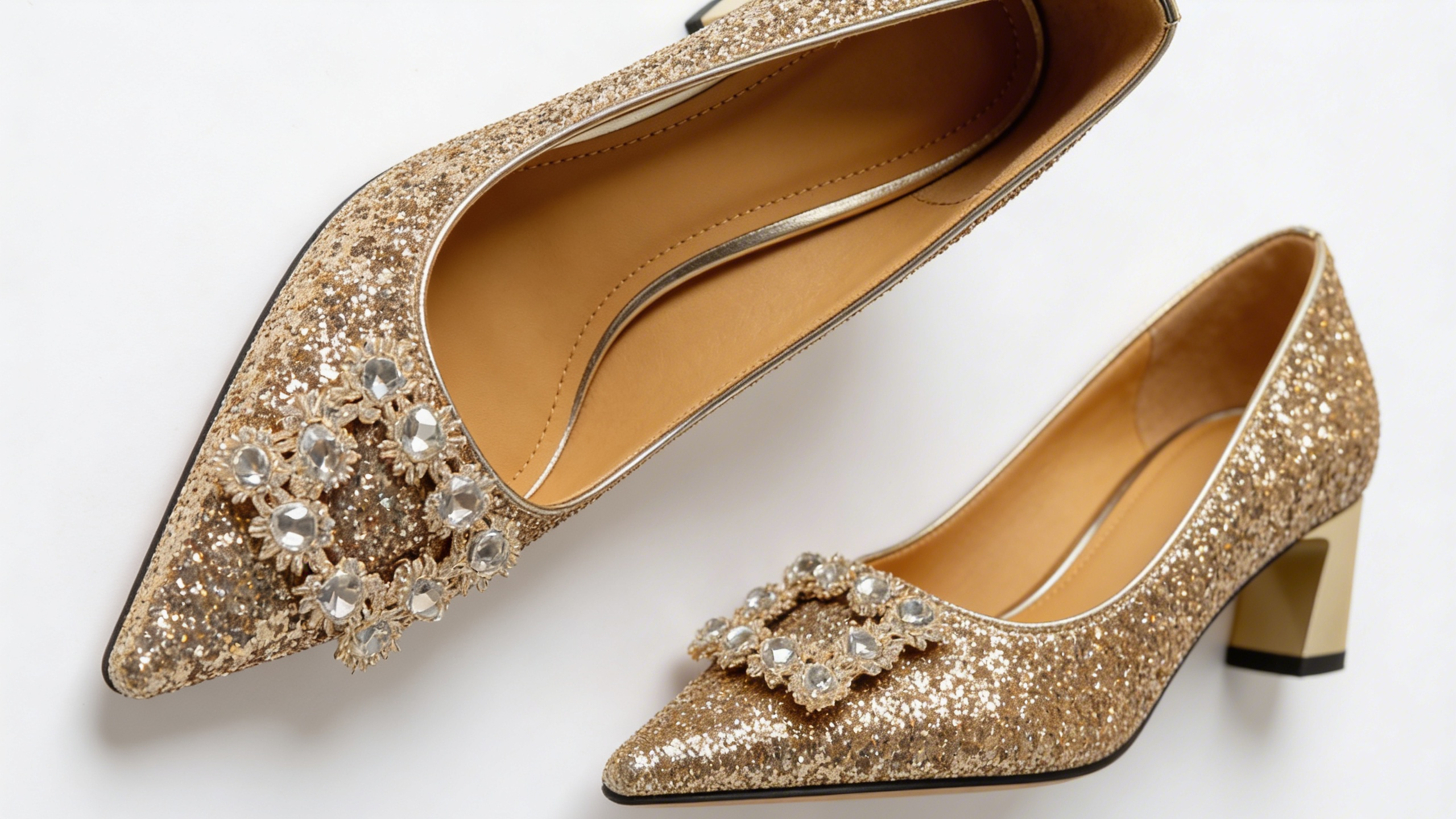 Magdalena | Ortopedyczne czółenka z brokatem