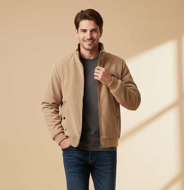 Michael | Cordjacke mit Fleecefutter
